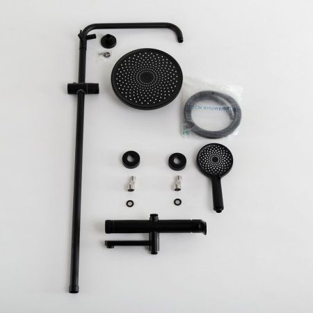 STYLUS-CVD-01 Душевая стойка со смесителем и изливом, хром, артикул STYLUS-CVD-01