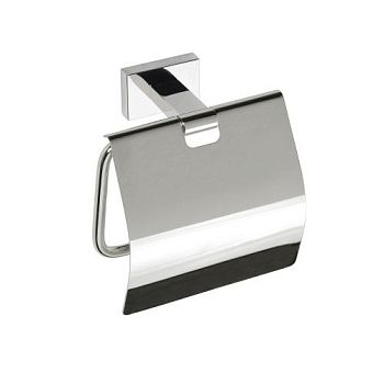 Держатель PLAZA для туалетной бумаги с крышкой  125x125x65мм, хром