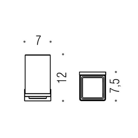 Colombo Look Стакан подвесной, цвет: PVD графит полированный/матовое стекло, артикул B1602.GL-VAN
