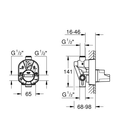 Встраиваемая часть смесителя GROHE, однорычажный (33961000), артикул 33961000