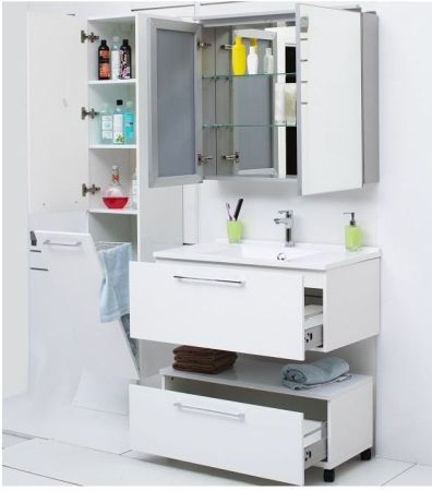 Зеркальный шкаф De Aqua Алюминиум 100 AL 506 100 S серебро