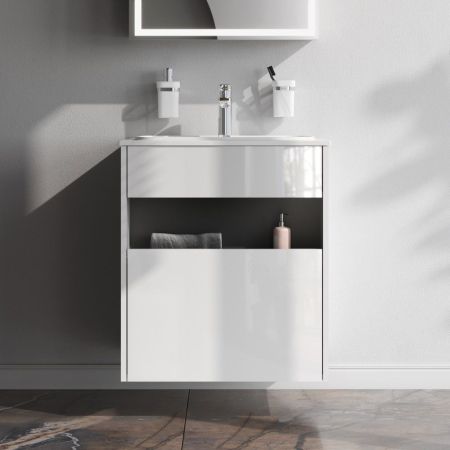 M8FFUX0601WG Func, База с нишей, 1 ящик (pull-out), 60 см, цвет белый глянец, артикул M8FFUX0601WG