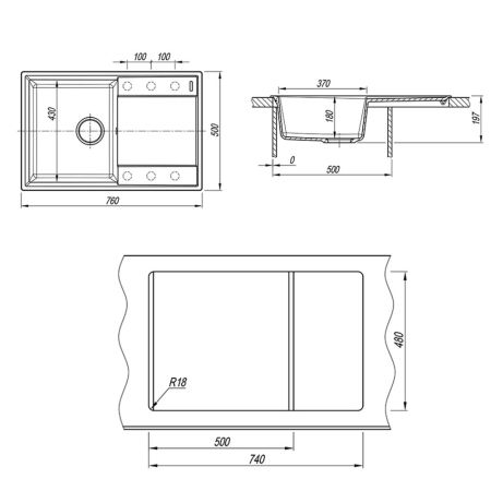 Кухонная мойка Florentina КОНСУЛ 23.020.C0760.302, антрацит, артикул 23.020.C0760.302