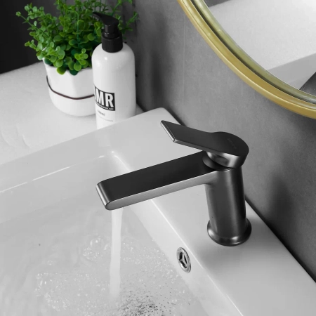 Смеситель для раковины Shevanik S8301T, оружейная сталь, артикул S8301T