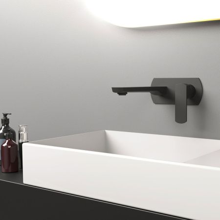 смесители для раковины Vincea Смеситель для раковины Next VBFW-1N1MB встраиваемый однорычажный, черный ,, артикул VBFW-1N1MB