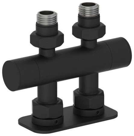 Вентиль 2х1/2" прямой скрытый-скрытый EU50 (МУАР Темный Титан (РЕ-64)), артикул 15-1417-1234