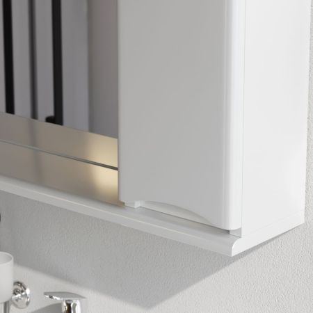 M80MPR0801WG Like, зеркало, частично-зеркальный шкаф, 80 см, с подсветкой, правый, белый, глянец, шт, артикул M80MPR0801WG