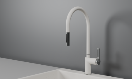 Смеситель для кухни GRANULA с выдвижным изливом (8172, АРКТИК (БЕЛЫЙ)), артикул 8172, АРКТИК (БЕЛЫЙ)