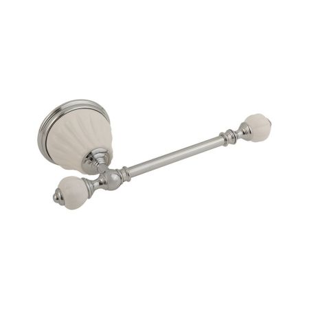 OLIVIA Бумагодержатель, керамика белая, хром, артикул 17482