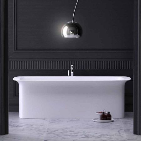 KNIEF Glam ванна отдельностоящая  170х80x55 cm, со  слив переливом , цвет белый матовый