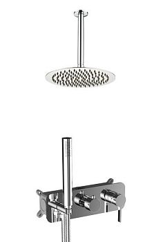 AQG Urban Flow, душевой комплект ER235 на 2-3 потребителя, с потолочным кронштейном, цвет хром