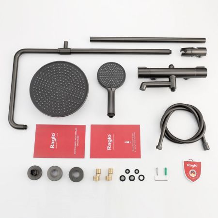 Душевая система с термостатом Raglo R20.26.09, графит