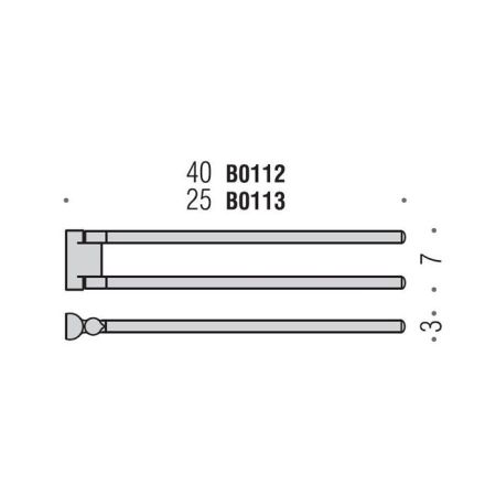 Colombo Luna Полотенцедержатель двойной 250, цвет: хром, артикул B0113.CR
