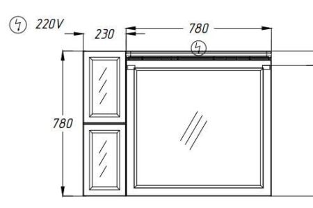 Зеркало Мираж 100 Opadiris Слоновая кость, артикул 