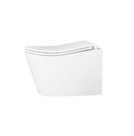 Унитаз подвесной безободковый (торнадо) DQ Bamberg 520*360*360мм, сиденье микролифт, белый (DT1556516), артикул DT1556516