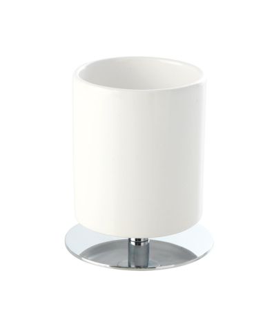 Stil Haus Opera, настольный керамический стакан, цвет хром, артикул OP10ap(08)