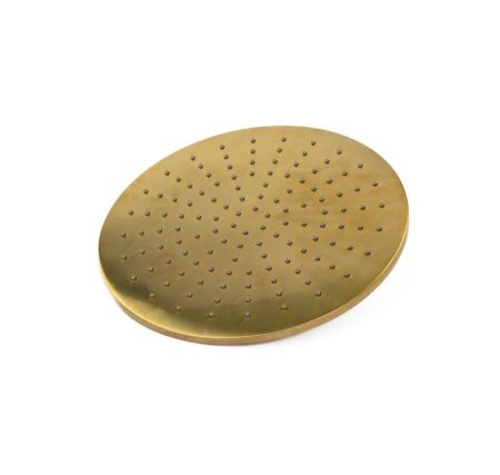 Emmevi, душевая круглая антикальковая головка из латуни 250 мм, подключение 1/2", цвет зачищенное золото, артикул C06657mm250/ORS