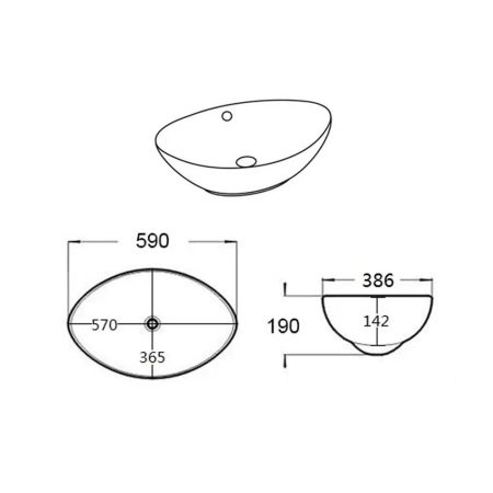 Раковина чаша Velvex 7027A, белый, артикул 7027A