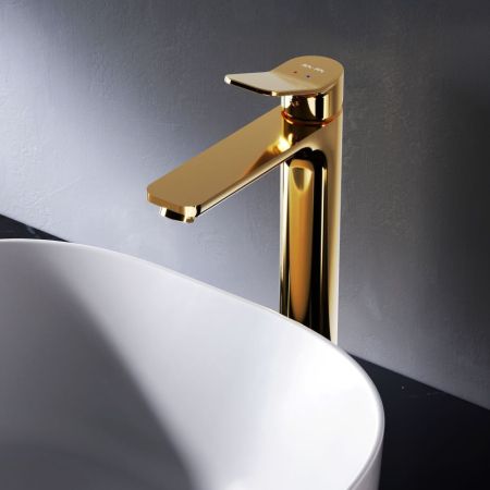 F85A92099 X-Joy, смеситель д/умывальника высокий, золото, артикул F85A92099