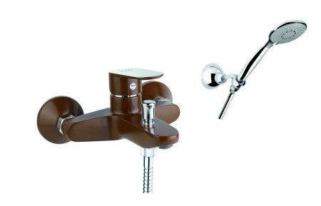 Смеситель для ванны Fiore KEVON CHIC 81MX8150, хром/коричневый, артикул 81MX8150