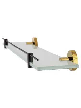 Стеклянная полка для ванной WONZON & WOGHAND MAJESTIC, Черный/Золото (WW-9227)