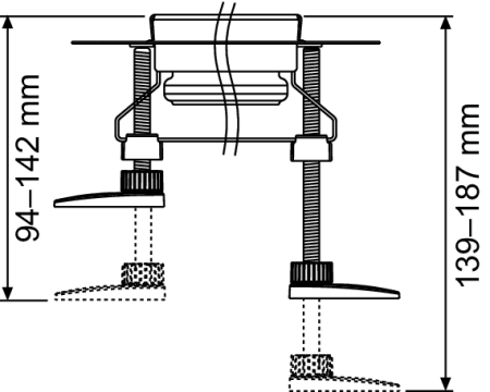 Комплект опор, 4 шт. 137 -184 мм, артикул 660004