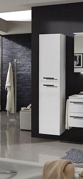 Marlin 3040city, высокий шкаф 40 см правый (1 дверь и 1 откидная дверь с бельевой корзиной), цвет белый глянец