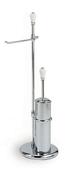 Stil Haus Nemi, стойка: бумагодержатель + ерш металлический, цвет хром - белая керамика