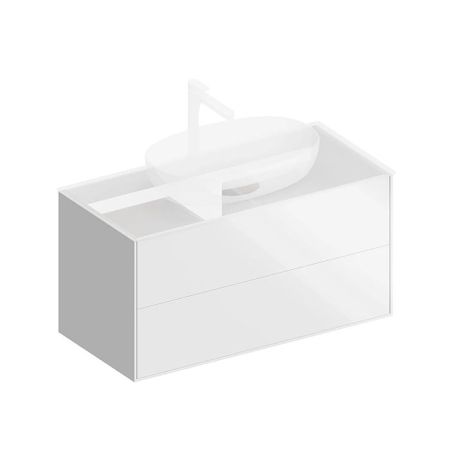 Тумба PLAZA Modern подвесная 100 белый 2 ящика