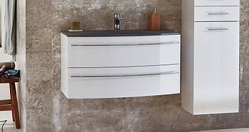 Marlin 3040city, тумба под керамическую раковину 120 см (2 ящика), цвет белый глянец