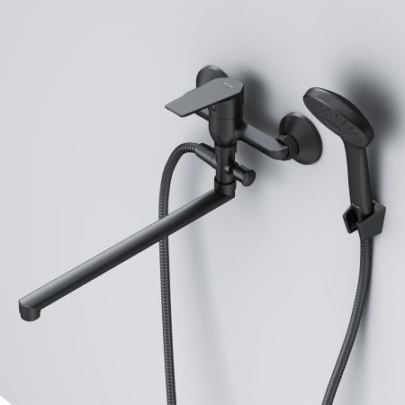 F90A90122 Gem, смеситель д/ванны/душа, излив 325 мм, душевой набор, черн, шт