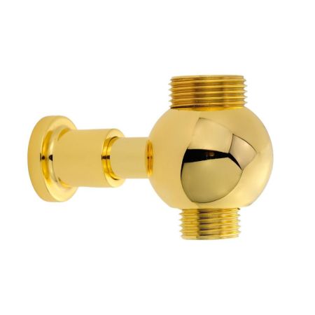 RICAMBI Штуцер проходной для душевой колонны, 1/2"x3/4", золото, артикул 19861