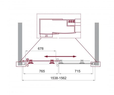 Душевая дверь в нишу BELBAGNO UNO-195-BF-1, артикул UNO-195-BF-1-130-C-NERO