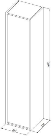 Шкаф-пенал Aquanet Lino (Flat) 35 дуб веллингтон, артикул 00295038