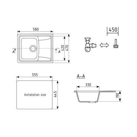 Кухонная мойка Ulgran U-201-341, ультра-белый, артикул U-201-341