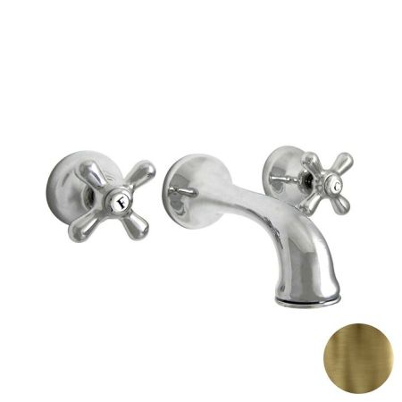 Nicolazzi Nuova Brenta Смеситель для раковины с 2мя ручками, настенный, излив: 160мм, цвет: бронза, артикул 2577BZ