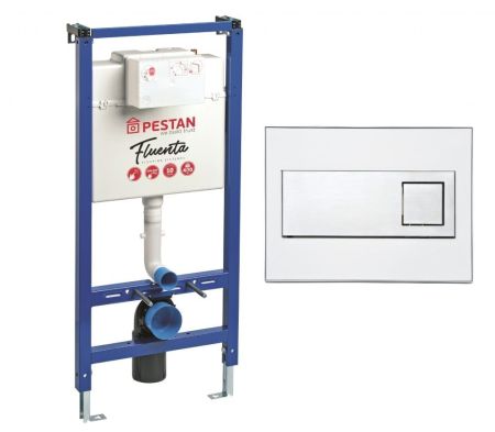 Инсталляция Pestan для подвесного унитаза в комплекте с кнопкой, цвет белый
