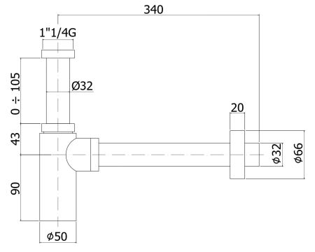 Сифон для раковины Paffoni Minimal ZACC240BO, артикул ZACC240BO