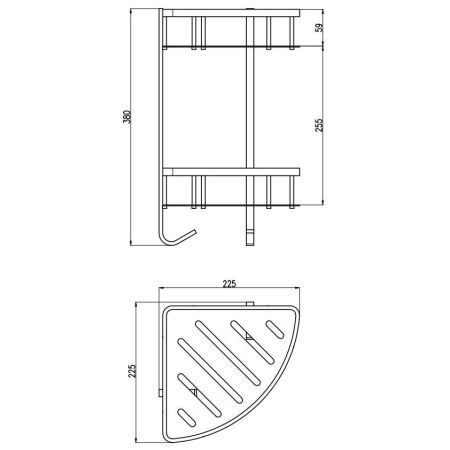 Полка металлическая Rav Slezak YUKON YUA0800CMAT, черный, артикул YUA0800CMAT