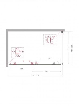 UNO-195-AH-1-110/80-C-NERO Душевой уголок, артикул UNO-195-AH-1-110/80-C-NERO
