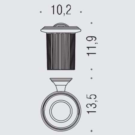 Colombo Hermitag Стакан подвесной, цвет: хром/матовое стекло, артикул B3302.CR-VAN