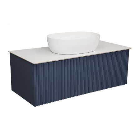 Тумба под раковину подвесная La Fenice Terra FNC-01-TER-BG-100, синяя, артикул FNC-01-TER-BG-100