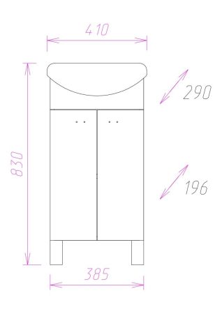 Тумба Onika Азов 40 напольная, белая (ум. Азов 40)