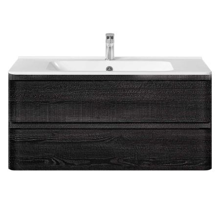 База под раковину Vico 1000 подвесная, 2 выкатных ящика soft close, Carbone, артикул VMC-2V100CN