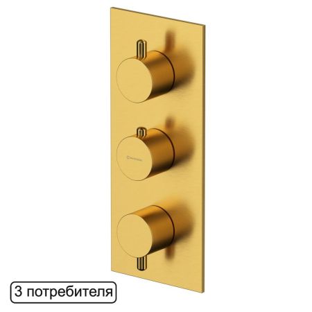 Смеситель термостатический для душа скрытого монтажа WHITECROSS Y Y1238GLB (брашированное золото), артикул Y1238GLB