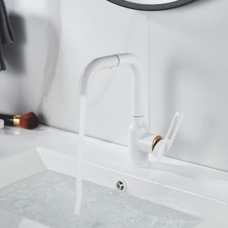 Смеситель для раковины Raffine F201C, белый