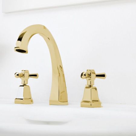 Stella Eccelsa Смеситель для раковины на 3 отверстия 3223TC, цвет: золото 24К