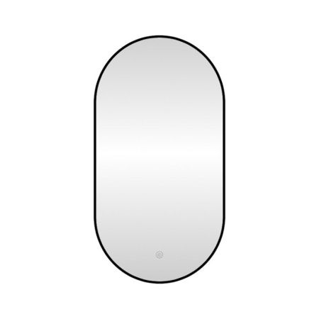 Зеркало с подсветкой LED Fixsen FX-3100B овальное 50х100 см, черное, артикул FX-3100B