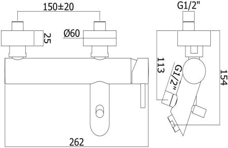 Смеситель для ванны с душем Paffoni Light LIG023CR, артикул LIG023CR
