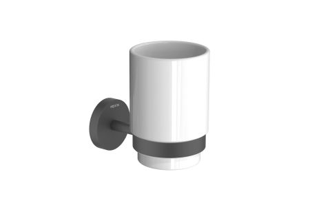 Стакан с держателем AQUATEK, матовый черный AQ4604MB БЕТТА, артикул AQ4604MB